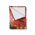 thumbnail image 2 of Autumn Soft Flannel Fleece Throw Blanket, Abstract Vinous Tones Forest with Wooden Pier Walkway and Stairs, Cozy Plush for Indoor and Outdoor Use, 50" x 60", Vermilion and Pale Brown, by Ambesonne, 2 of 6