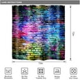 thumbnail image 5 of saxeuu Colorful Graffiti Brick Wall Shower Curtain Hip Hop Multicolor Rainbow Painting Cool Street Fun Aesthetic Decor Fabric Bathroom Polyester Waterproof 72x72 Inch 12-Pack Plastic Hooks WW-VKSU, 5 of 6