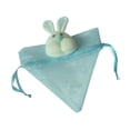 thumbnail image 4 of Bolsas grandes triangulares de organza con cordón ajustable, ideales para regalar huevos de Pascua con forma de conejito. Azul, 4 of 4