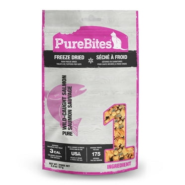 PureBites Salmon Freeze Dried Cat Treats, 1 Ingredient, Made In USA, 2oz