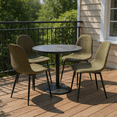 thumbnail image 1 of Homy Casa Set of 4 Patio Dining Chairs Upholstered Seat with Ergonomic Back and Sturdy Metal Legs for Balcony Dining Outdoor Meals and Small Spaces, 1 of 6