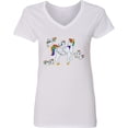 thumbnail image 3 of Inktastic Cute Unicorn Family Women's V-Neck T-Shirt, 3 of 5