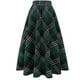 thumbnail image 2 of Falda Larga de Cintura Alta elástica para Mujer, Acampanada, a Cuadros, para Invierno, cálida Long Green 711 3XL Long Green 711 3XL Xishao ropa, 2 of 2