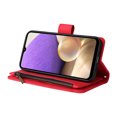 thumbnail image 2 of Allytech Wallet Case for Samsung Galaxy A32 5G 6.5-inch Phone (Not fit A32 4G) - Folio Flip Cover Kickstand Multiple Cards Holders Cash Pocket Zipper Wallet Case with Hand Wrist Shoulder Strap - Red, 2 of 6