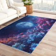 thumbnail image 1 of Moon Rugs for Living Room - Washable Rugs Moon Rug & Home Decor, 4x6 Rug, Floral Rugs for Living Room Bedroom, Non Slip Soft Low Pile Large Indoor Area Rug, Flower Carpet & Room Decorations, 1 of 7