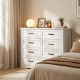 thumbnail image 2 of Lofka Dresser for Bedroom with 8 Drawers, Wooden Chest  with Metal Handle for Living Room, White, 2 of 10