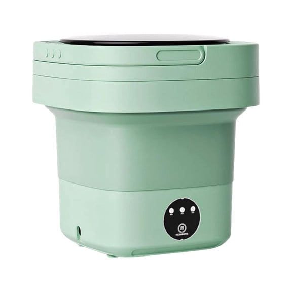 Portable Washing Machine 6.5L Small Bucket Washer for Dorm Travel Underwear Green