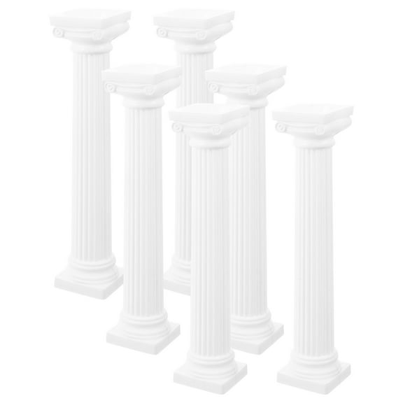 Minkissy 6Pcs Decorative Roman Column Roman Column Statue Plastic Decoration Bedroom Furniture