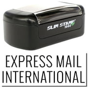 Slim Pre-Inked Express Mail International Stamp, Slim 1444, Ultra Slim Design, Impression Size 1/2" by 1-3/4", Up to 25,000 Impressions - Black Ink