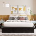 thumbnail image 2 of Amolife Queen Size Faux Leather Platform Bed Frame with 3 Storage Drawers and Wooden Slats, Black, 2 of 7