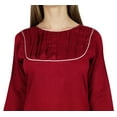 thumbnail image 7 of Bimba Women Straight Kurta Kurti Formal Tunic 3/4 Sleeve Blouse Summer Clothing, 7 of 7