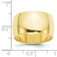 thumbnail image 3 of 10K Yellow Gold 12mm Half Round Band Ring Size 4.5, 3 of 7