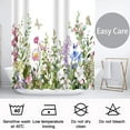 thumbnail image 4 of Extra Long Shower Curtain 72x84 inch Length Wildflowers Shower Curtain Sets,Green Plants Flowers Bathroom Curtains,Waterproof Fabric with Hooks, 4 of 5