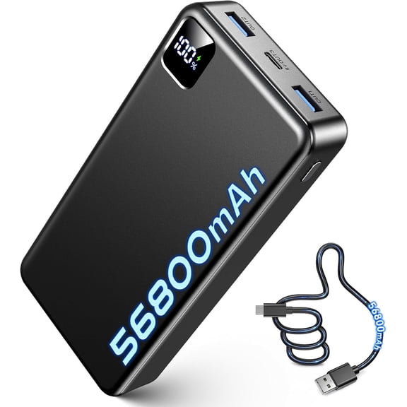 Portable Charger 56800mAh, 22.5W Fast Charging Power Bank with LED Display