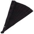 thumbnail image 5 of 2pcs 8 Inch Chinese Japanese Folding Fan Original Wooden Hand Flower Bamboo Pocket Fan-Black, 5 of 6