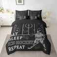 thumbnail image 2 of Castle Fairy Female Men Eat Sleep Ice Hockey Bedding Comforter Set 7pcs,Sport Gaming Queen Bedding Sets Super Cozy,Ball Game Queen Sheet Sets,Super Cozy Room Decor,Reversible, 2 of 8