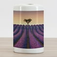 thumbnail image 2 of Tree Ceramic Toothbrush Holder, Lavender Flowers Blooming Field and a Tree Uphill on Sunset Valensole France Print, Versatile Countertop for Bathroom, 4.5" X 2.7", Purple Peach, by Ambesonne, 2 of 4