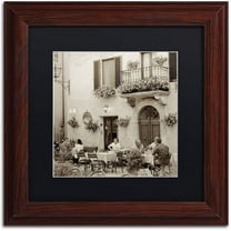 Trademark Fine Art "Tuscany Caffe VI" Canvas Art by Alan Blaustein, Black Matte, Wood Frame