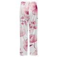 thumbnail image 6 of Pink Floral Seamless Pattern Winter Female Pants Flannel High Waist Women Pants Lady Warm Straight Leg Plush Trousers, 6 of 7