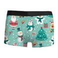 thumbnail image 3 of Men Y Fit Underwear Small Mens Guys Briefs Shapeless Underwear Short Leg Briefs Men Mens Christmas 3D Printed Breathable And Comfortable Inner Mid Rise With Waist Boyshort Underwea Blue M, 3 of 3