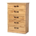 thumbnail image 1 of Baxton Studio Colburn Bois Fini Chêne Brun Commode de Rangement Haute à 5 Tiroirs, 1 of 9