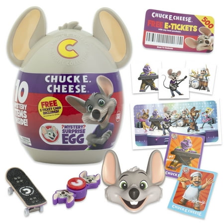 Chuck E. Cheese Mystery Egg, Collectible Figure & Accessories, E Tickets, Official Toy Merch Age Group 3+