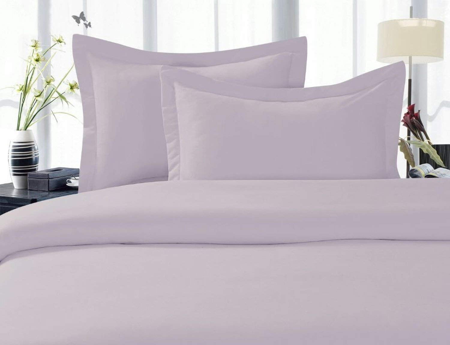 Elegant Comfort 1500 Thread Count Purple Solid Print Cotton Pillowcases