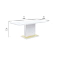 thumbnail image 6 of Benjara Tyra 71" Dining Table- Rectangular- White Pedestal- Stainless Steel, 6 of 6