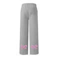 thumbnail image 7 of Womens Baggy Sweatpants Valentine's Day Bow Print Relaxed Fit Athletic Pants With Drawstring Casual Sport Pants With Pocket Light Gray L, 7 of 7