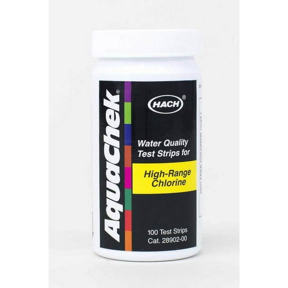 AquaChek 652013 Swimming Pool Spa High-Range Chlorine Test Strip Kit 100 Strips