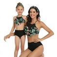 thumbnail image 2 of Franhais Parent Child Bikini Swimsuit Set Double Lotus Leaf Print Halter Neck Strap Irregular Style Leisure Mother and Daughter Swimsuit, 2 of 9