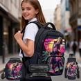 thumbnail image 3 of HUIACONG 17" Neon T-Rex Boys Backpack 4PCS Set, School Bookbag with Insulated Lunch Box Pencil Bag Water Bottle Holder, Durable Travel Bag for Age 8-14, 3 of 7
