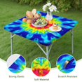 thumbnail image 4 of Rainbow Tie Dye Mandala Pattern Square Fitted Tablecloth with Elastic Edge,Square Table Cover,Washable Elastic Table Cover for Home Kitchen Party Decor 34"x34", 4 of 6
