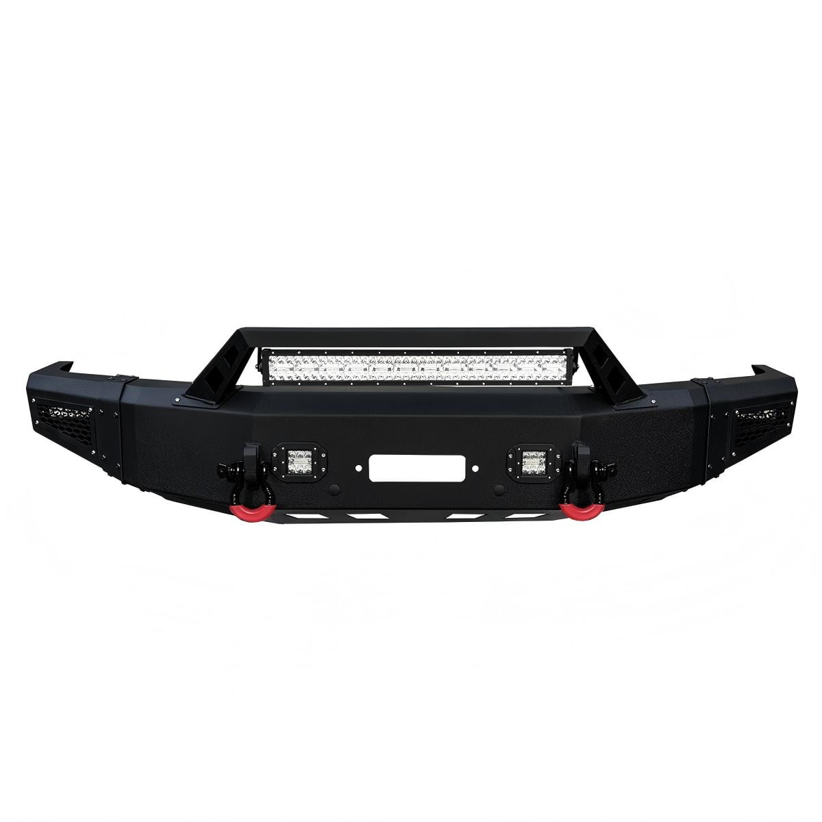 Vijay Compatible with 2019-2020-2021-2022-2023-2024 Dodge RAM 1500 Front and Rear Bumper Textured Black Steel with Lights and D-rings (NOT for Classic)