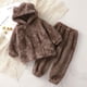 thumbnail image 1 of Pijamas Herrnalise para niños pequeños Suéter lindo para bebés y niñas Abrigo cálido Ropa Pijama de franela para el hogar Traje, 1 of 3