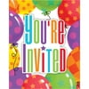 Club Pack of 48 Fun Balloon Patterns Party Paper Invitations 7"