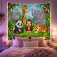 thumbnail image 2 of Gathering Friendly Animals With Jungle Environment Main Seven, Mystical Fantasy for Space Lovers, Galaxy Room Decor, Mother's Day Gift, Tapestry Wall Hanging for Bedroom and Dorm, 2 of 7