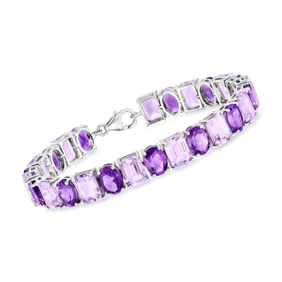 Ross-Simons 32.00 ct. t.w. Tonal Amethyst Bracelet in Sterling Silver, Women's, Adult