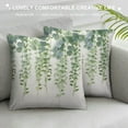 thumbnail image 3 of HENGT  Eucalyptus Leaves Pillow Covers Green Plants Decorative Throw Pillow Cases Soft  Square Cushion Covers for Sofa Couch Car Bedroom Home Decor, 3 of 5