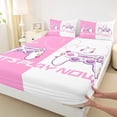 thumbnail image 3 of Manfei Gamer Gaming Full Size Sheets,Modern Video Game Bed Sheets,Pink Cute Gamepad Sheet Sets For Kid Boy,Lightweight Room Decorative,4pcs, 3 of 7
