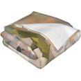 thumbnail image 2 of Flowers Throw Blanket White Floral Warm Flannel Blanket Rustic Flower Painting, 2 of 8