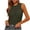 Army Green, variant on HAiming Womens Tank Tops Summer Sleeveless High Neck Slim Fitted Blouse Trendy Side Ruched Basic Tees Shirts