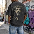 thumbnail image 6 of Christian Graphic T Shirts for Men Vintage Acid Wash Tshirt Oversized Short Sleeve Faith Shirts Casual Streetwear Summer Tops, 6 of 9