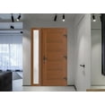 thumbnail image 3 of Front Exterior Prehung Metal-Plastic Door Frosted Glass | Manux 8111 Walnut | Side Sidelite Transom | Office Commercial and Residential Doors Entrance Patio Garage 48 x 80 (W36+12x80) Left-hand, 3 of 5