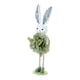 thumbnail image 4 of Conejito de Pascua de pie con flor, muñeco decorativo, accesorio para fotos, regalo Verde, 4 of 8