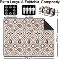 thumbnail image 2 of Picnic Blankets Waterproof Foldable Extra Large,80"x 60" Outdoor Beach Blanket Waterproof Sandproof,3-Layer Lightweight Handy Mat Tote Picnic Camping Rugs for Outside Your Rv(Boho Checkered), 2 of 6