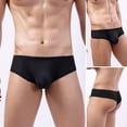 thumbnail image 4 of TNOBHG Men Thong Underwear Men Summer Thong Low-rise Ice Silk Ribbed Briefs Solid Color High Elasticity Underwear Smooth Lines Underpants Men Thong, 4 of 8