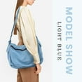 thumbnail image 7 of Denim Hobo Purse Bags Casual Canvas Messenger Shoulder Bag Retro Large Crossbody Satchel Bags for Women and Men, 7 of 7