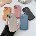 thumbnail image 2 of Solid Color Curly Wave Frame Soft Compatible with iPhone Case (Light Black,iPhone 13 Pro Max), 2 of 11