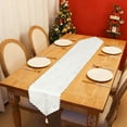 thumbnail image 6 of 70x13 Inch Christmas Table Runner,White Themed Polyester Fabric Dining Table Decoration for Holiday Dinner Party, Washable Centerpiece Cloth for Festive Setting, 6 of 6